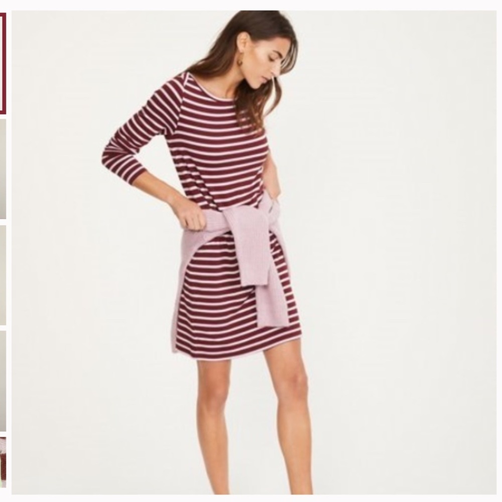Lou & Grey Striped Signature Soft Boatneck Dress Sz M